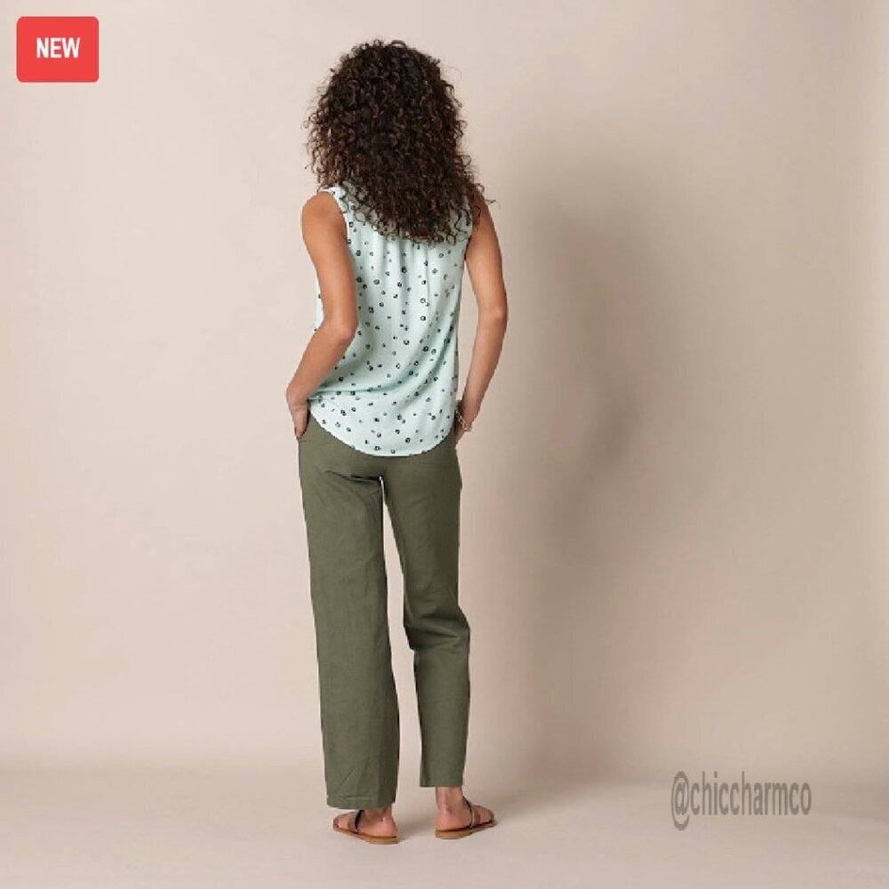 Linen Blend Wide Leg Pants Relaxed Fit Drawstring Casual Summer - Picture 8 of 8